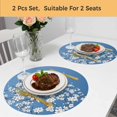 thumbnail image 5 of Spring Floral Round 13 Inch Placemats Set of 2, White Cherry Blossom Fowers Sky Blue HeatResistant Non Slip Place Mats for Dining Table, Wipeable Braided Kitchen Table Mats for Housewarming, 5 of 9