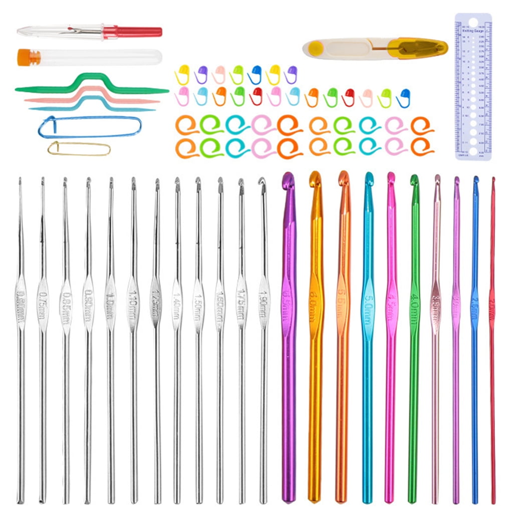 Crochet Hooks Set, Crochet Kits for Beginners Adults, Ergonomic Crochet Starter Accessories Kits, Crochet Kits for