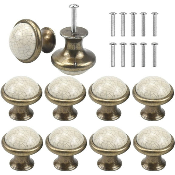 10PCS Vintage Cabinet Knobs, 33MM Ceramic Knobs, Vintage Shabby Chic Round Drawer Knobs, Kitchen Cabinet Knobs