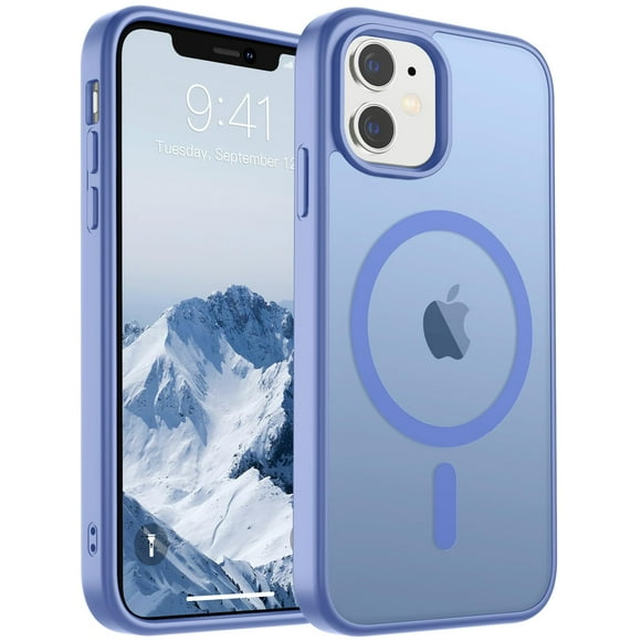 Funda magnética SUPFINE para iPhone 11 con MagSafe, azul y morado