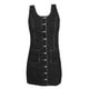 thumbnail image 4 of Vestido informal de denim sin mangas y color liso para mujer con bolsillos con botones - Corte recto, tejido resistente, tallas estadounidenses 4-22 - Perfecto para climas cálidos, 4 of 4