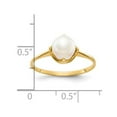 thumbnail image 4 of Bague en Or Jaune 10K avec Perle Blanche de Culture d'Eau Douce de 6,5 mm (Taille 7), 4 of 4