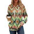 thumbnail image 2 of Hoodies For Women Oversized Winter Cute Sweatshirts Pullover Trendy Fall Clothes, Floral Print Lightweight Design without Pockets for Fall Winter Style and Comfort,Green,M, 2 of 8
