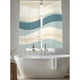 thumbnail image 5 of Abstract Wave Effect Sheer Curtains 72 Inches Long 2 Panels Watercolor Blue Stripe Light Filtering Semi Sheer Window Curtains Drapes for Bedroom Living Room 52"x72", 5 of 7