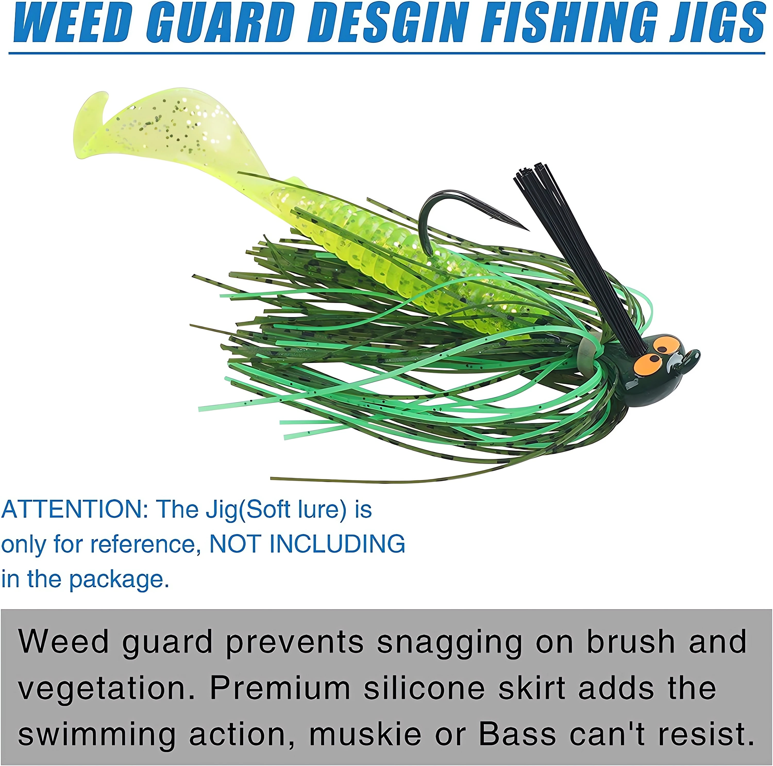 Football Jig for Bass Fishing - 6pcs Football Jig Heads with Weed Guard  Silicon Skirts Weedless Fishing Jig Flipping Jig Swim Jigs for Bass  Artificial Baits Fishing Lure Kit for Pike, Walleye 