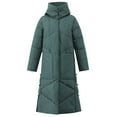 thumbnail image 6 of XPMWRP Women's Thickened Hooded Long Puffer Jacket Long Sleeve Solid Color Windbreaker Coats Warm Winter Fashion Clothes with Pockets Green XL, 6 of 9