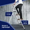 thumbnail image 3 of Delxo Alloy Steel Folding 4 Step Stool Portable Ladder with Hand Grip, White, 3 of 12