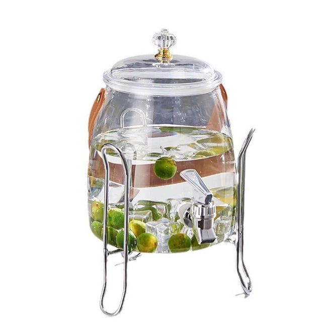 Jarra de agua de dispensador de bebidas con espiga sellada sellada fría fruta cubierta de tetera para el restaurante de picnic de fiesta de hotel al 3L
