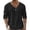Black, variant on Mens Cotton Linen Shirt Oversize Loose Fit Long Sleeve Deep V Neck Summer Pullovers Lightweight Breathable Shirt White 2XL