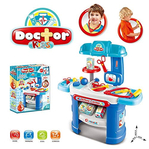 Deluxe Little Doctors Medical Table Playset Kids 25 Pcs New 