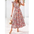 thumbnail image 3 of Vestido PRETTYGARDEN Floral Midi con Escote en V y Mangas Cortas Talla M, 3 of 6