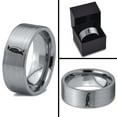 thumbnail image 4 of Tungsten Emperor King Penguin Standing Band Ring 8mm Men Women Comfort Fit Gray Flat Cut Brushed Polished, 4 of 4