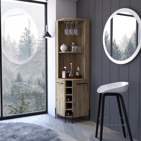 5 Bar Cabinet With 2 Shelves & Cup Hanger And Storage Rack Value