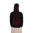 thumbnail image 2 of 22-Inch Long Curly Black Drawstring Ponytail Extension for Women Soft Synthetic Wavy Clip-In Hairpiece - Gradient Wine Red, 2 of 5