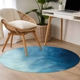 thumbnail image 4 of Blue Ombre Round Area Rug 4Ft Washable Circle Rugs for Bedroom Dining Room, Coastal Beach Modern Abstract Art Non-Slip Carpet Floor Mats Indoor Outdoor Carpet Runner Aesthetic Home Decor, 4 of 8