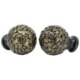 thumbnail image 2 of Meriville 1" Diameter Telescoping Single Window Treatment Curtain Rod, 84" to 120", Black rod with Fuso Burnt Gold Finial, 2 of 2