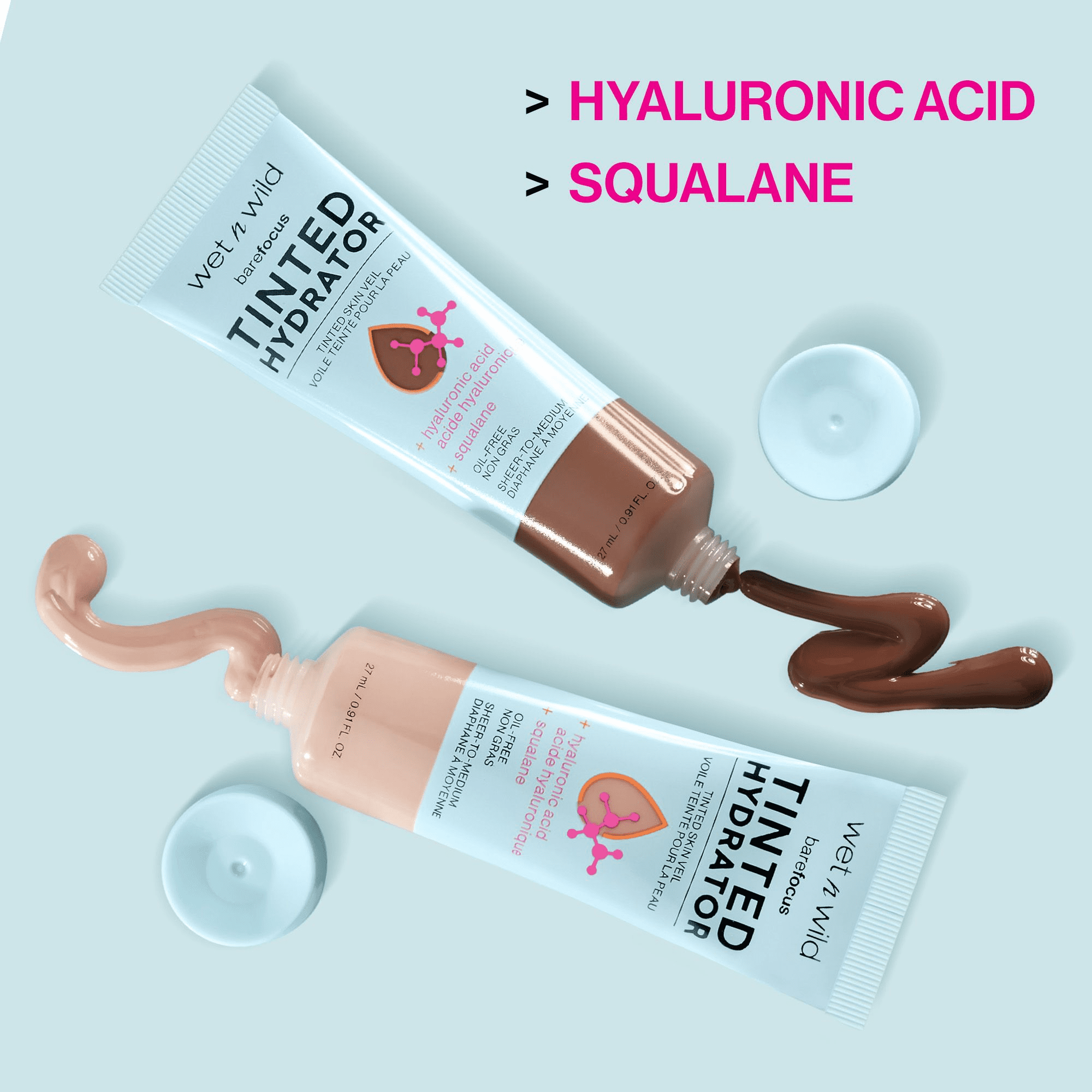 (2 pack) Wet n Wild Bare Focus Tinted Hydrator, Tinted Moisturizer, Dewy, Deep, 0.91 fl oz