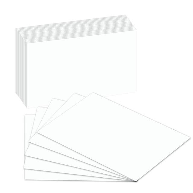 Blank Index Flash Note Cards | 80lb Heavyweight Thick White Cover Stock. 100 Cards Per Pack | 8 x 10