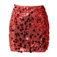 thumbnail image 5 of Ediodpoh Carnival Sequin Skirt for Women Stage Performance Glitter Mini Skirt for Party Nightclub Show Mini Skirts for Women Red L, 5 of 6