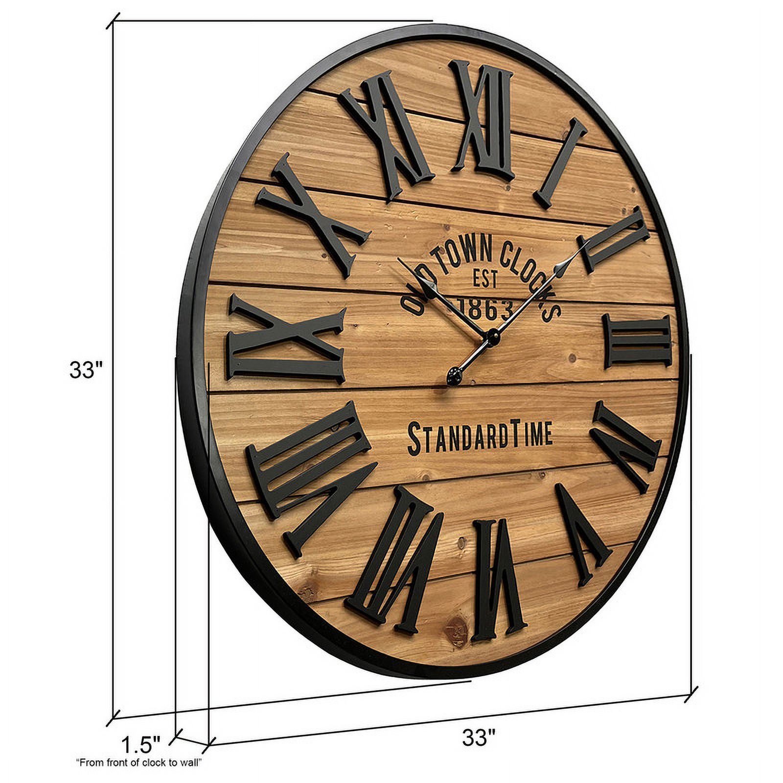 Sirena Wood Round Farmhouse Style Wall Clock