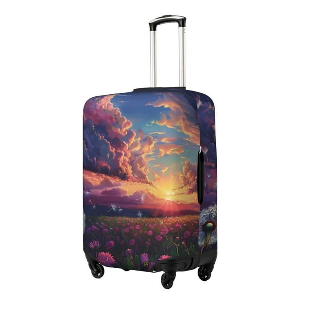 Fotbe Dreamy Dandelion Sunset Funda Protectora para Equipaje, Antirrayones y Resistente a la Suciedad, Compatible con Maletas de 18 a 32 Pulgadas-Large