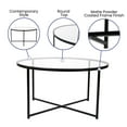 thumbnail image 5 of Emma + Oliver Clear Glass Living Room Coffee Table with Crisscross Matte Black Metal Frame, 5 of 12