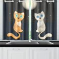 thumbnail image 2 of Mkhert Romantic Cats Blackout Window Curtain Kitchen Curtain 26X39 Inch, 2 Panels, 2 of 3