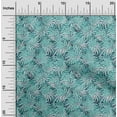 thumbnail image 2 of oneOone Polyester Lycra Turquoise Green Fabric Leaves Sewing Material Print Fabric By The Yard 56 Inch Wide, 2 of 4