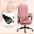 thumbnail image 5 of Vinsetto 7-Point Vibrating Massage Office Chair Computer Chair with Lumbar Support, Footrest, Reclining Back, Adjustable Height, Pink, 5 of 9