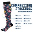 thumbnail image 2 of FORMRS Womens Knee High Socks Casual Long Thick Travel Daily Wear, 1 Pair, Red Floral Flamingo, 2 of 6