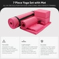 thumbnail image 2 of BalanceFrom Complete 7-Piece Yoga Set with 71” x 24” x 0.5” Extra Thick Mat, Pink, 2 of 11