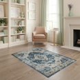 thumbnail image 2 of ODIKA Entryway Farmhouse Border Medallion Distressed Vintage Southwestern Stain Resistant Low Profile for Dorm Room, Small Living Apartment, 2 of 7