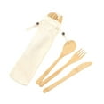 thumbnail image 2 of 3 Pcs Couteaux de Voyage Portables Réutilisables en Bambou Fourchette Cuillère Baguettes Couverts,6#,Taille Unique, 2 of 10