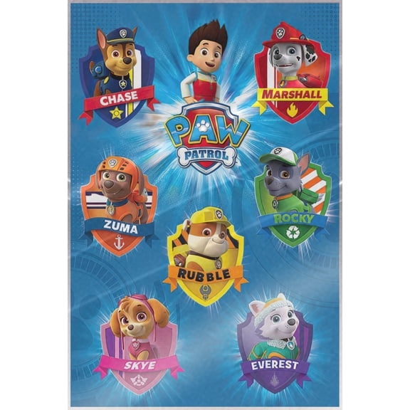 Paw Patrol - TV Show Poster (Character Crests - Badges) (Size: 24" x 36") (Laminated Poster)