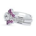 thumbnail image 3 of BERRICLE Sterling Silver 5-Stone Wedding Engagement Rings 1.25 Carat Cubic Zirconia CZ Solitaire Ring Set for Women, Rhodium Plated Size 6, 3 of 20