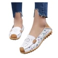 thumbnail image 3 of asdoklhq Womens Casual Shoes,Women's Comfortable Hollow Leather Printed Flat Casual Loafers Single Shoes, 3 of 8