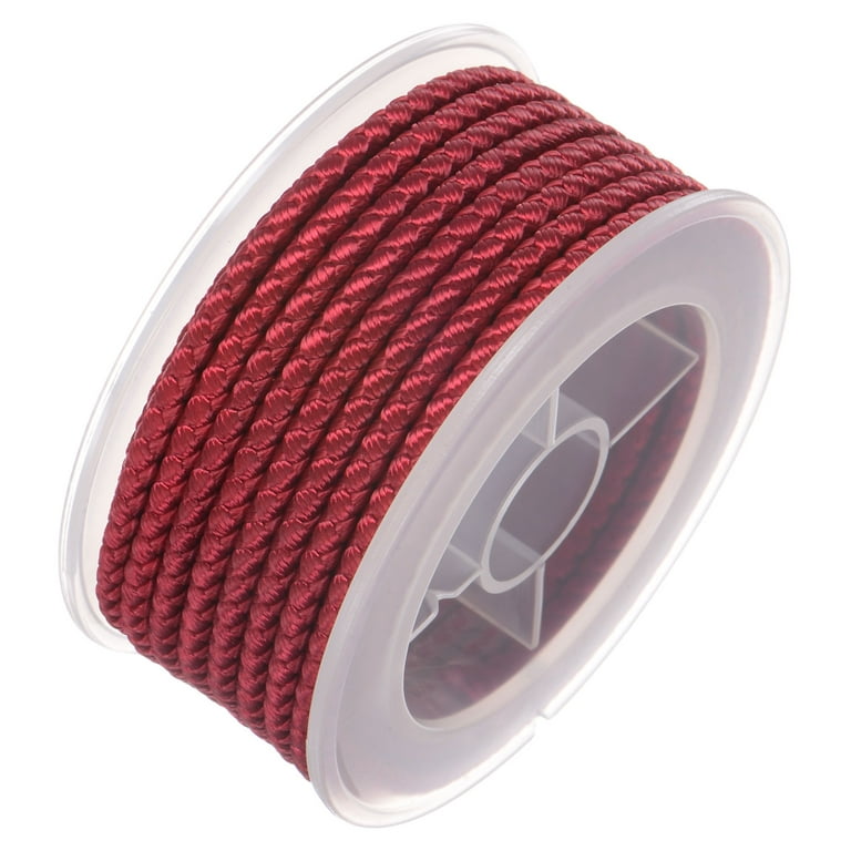 Nylon Thread Twine Beading Cord 3mm Extra-Strong Braided Nylon Crafting  String 4M/13 Feet, Dark Red 