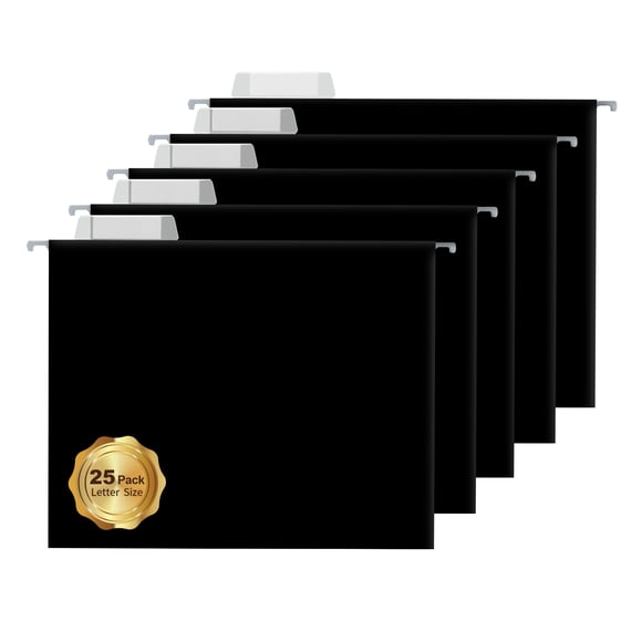 Carpetas colgantes YNXPTBNC negras tamaño carta, 25 paquetes