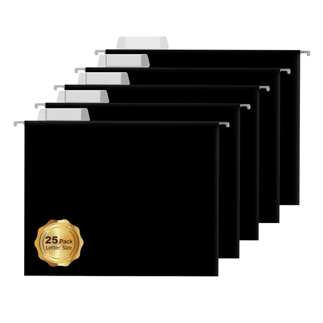 Carpetas colgantes YNXPTBNC negras tamaño carta, 25 paquetes