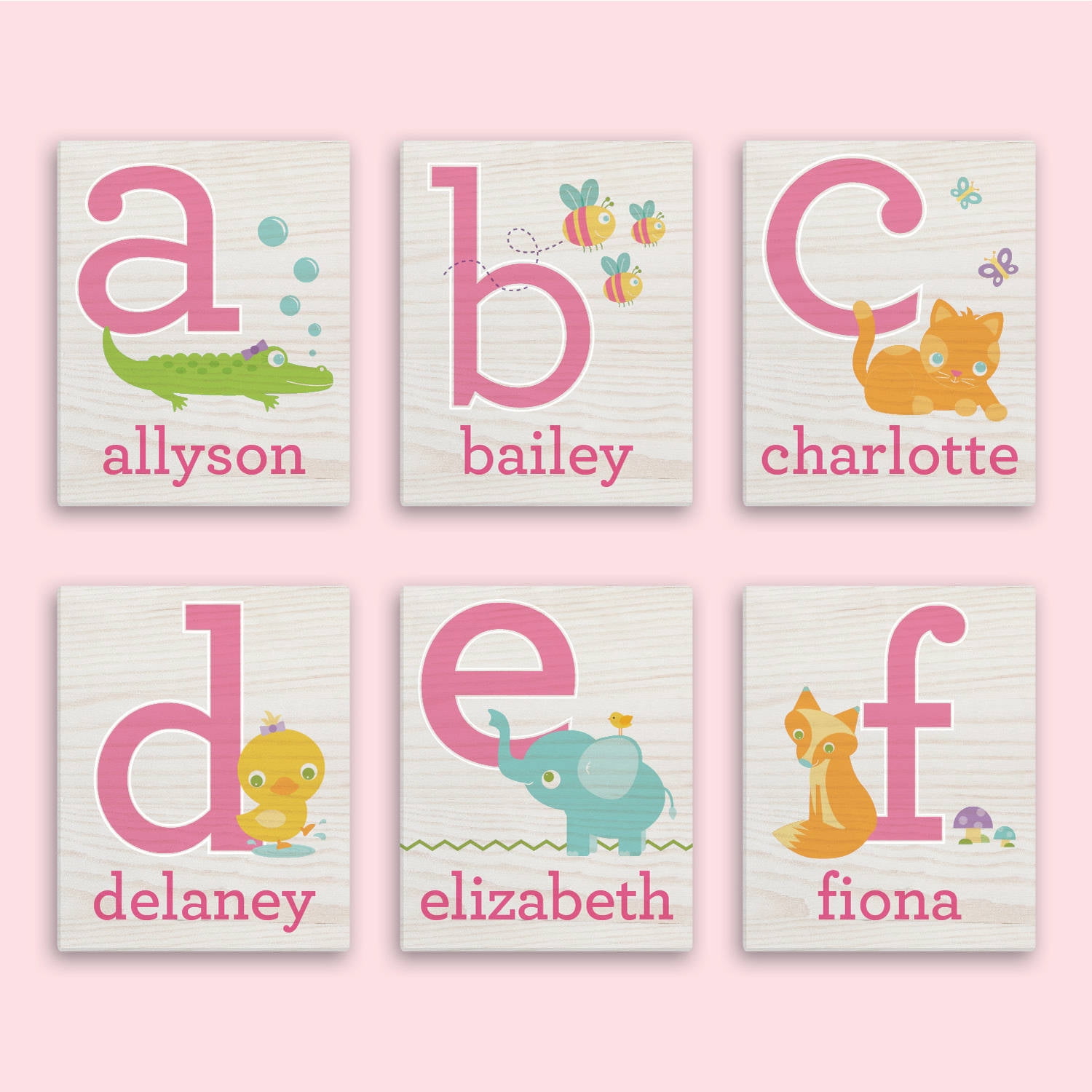 Girl's or Boy's Alphabet Personalized 11" x 14" or 16" x 20" Canvas