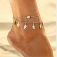 thumbnail image 2 of Tobilleras bohemias con cristales en capas, pulseras de tobillo plateadas con diamantes de imitación, joyería de playa para pies para mujeres y niñas, color dorado, 2 of 5