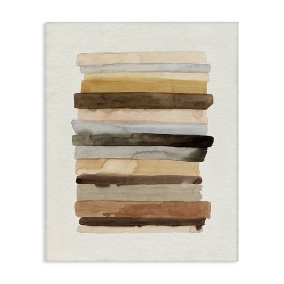 Stupell Industries Contemporary Modern Color Abstraction Layered Earth Tone Shapes Canvas Art, 16 x 20, by Grace Popp