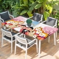 thumbnail image 2 of Japanese Wedding Table Cloths for 4 Foot Rectangle Tables, Cute Owls Pink Cherry Blossoms Patio Waterproof Elastic Fitted Tablecloths, Washable Rectangular Table Cover for Camping, 2 of 8
