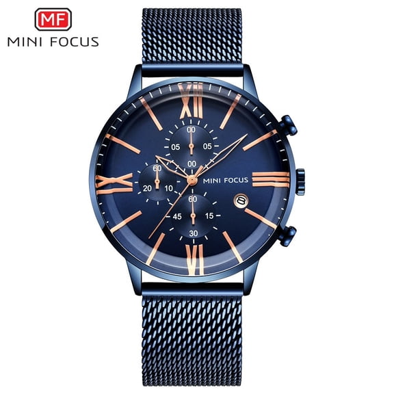 MINI FOCUS Luxury Brand Men Watches Stainless Steel Wristwatches Quartz Waterproof Reloj Hombre Montre Homme Relogio Masculino