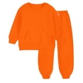 thumbnail image 6 of Cethrio Girls Outfit Sets, Fleece-lined 2 PC Casual Long Sleeve Sweatshirts and Sweatpants Sets Orange Size 12, 6 of 9