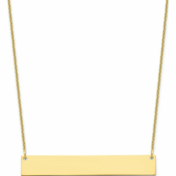 10K Yellow Gold Large Polished Blank Bar Necklace (18 X 46) Made In United States -Jewelry By Sweet Pea