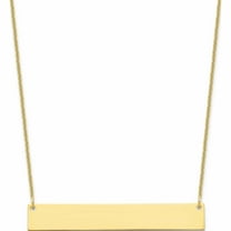 10K Yellow Gold Large Polished Blank Bar Necklace (18 X 46) Made In United States -Jewelry By Sweet Pea