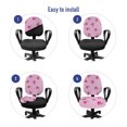 thumbnail image 4 of Floral Office Chair Slipcover, Blooming Romantic Flowers with Mini Polka Dots on the Background Garden Art, Protective Stretch Decorative Fabric Cover, Standard Size, Hot Pink Grey Pink, by Ambesonne, 4 of 5