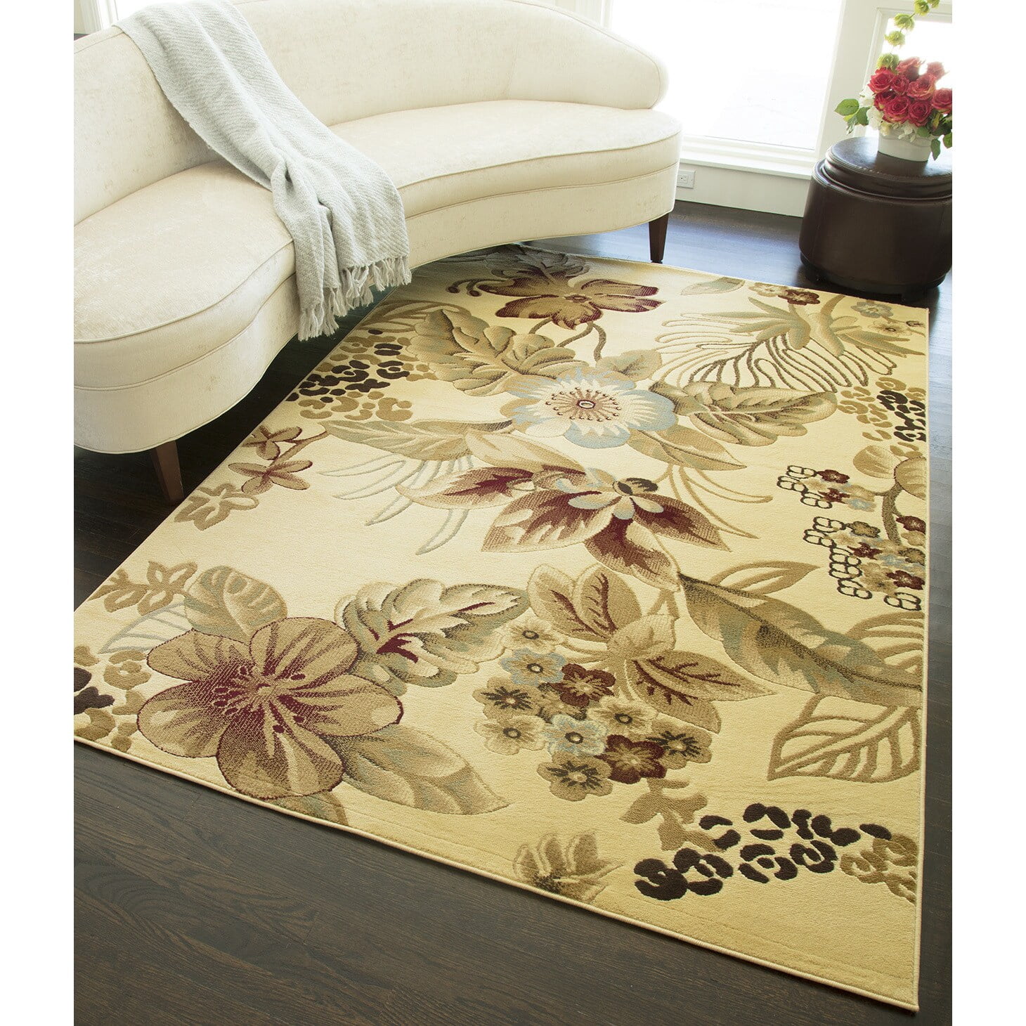 Rugs America Isle Cream Floral Area Rug - 5' x 8'
