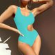 thumbnail image 2 of Traje de baño de una pieza para mujer Traje de baño de cintura lateral abierta Traje de baño de una pieza sólido Bikini OAVQHLG3B Store lin121212, 2 of 4